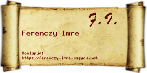 Ferenczy Imre névjegykártya